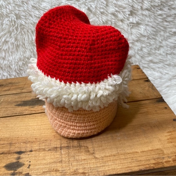 Vintage Santa Clause Head Crocheted Knitted Toilet Paper Cover - Picture 6 of 7